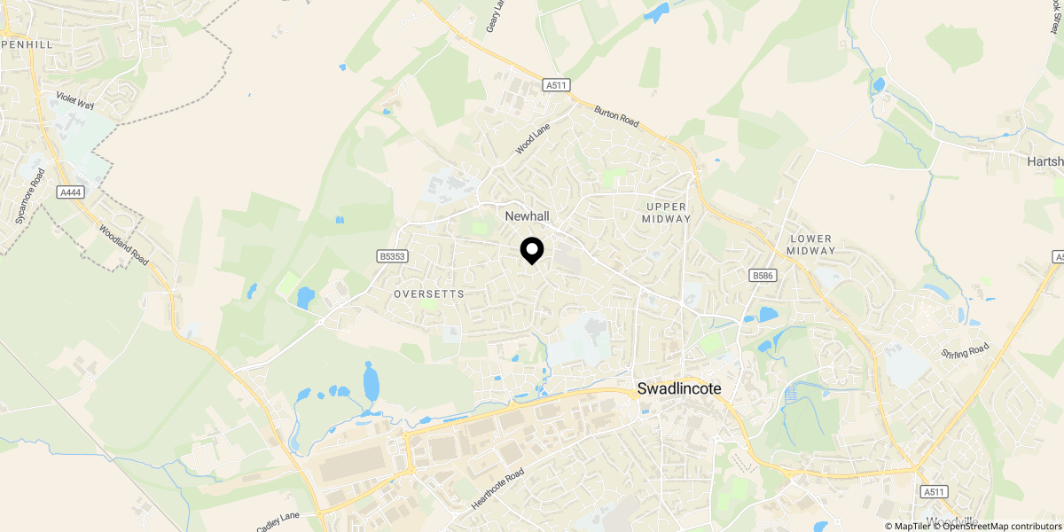 Approximate location of Parliament Street, Newhall, Swadlincote, DE11 0SG