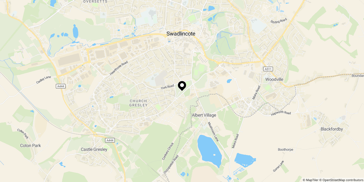 Approximate location of Chestnut Green, Church Gresley, Swadlincote, DE11 9PX