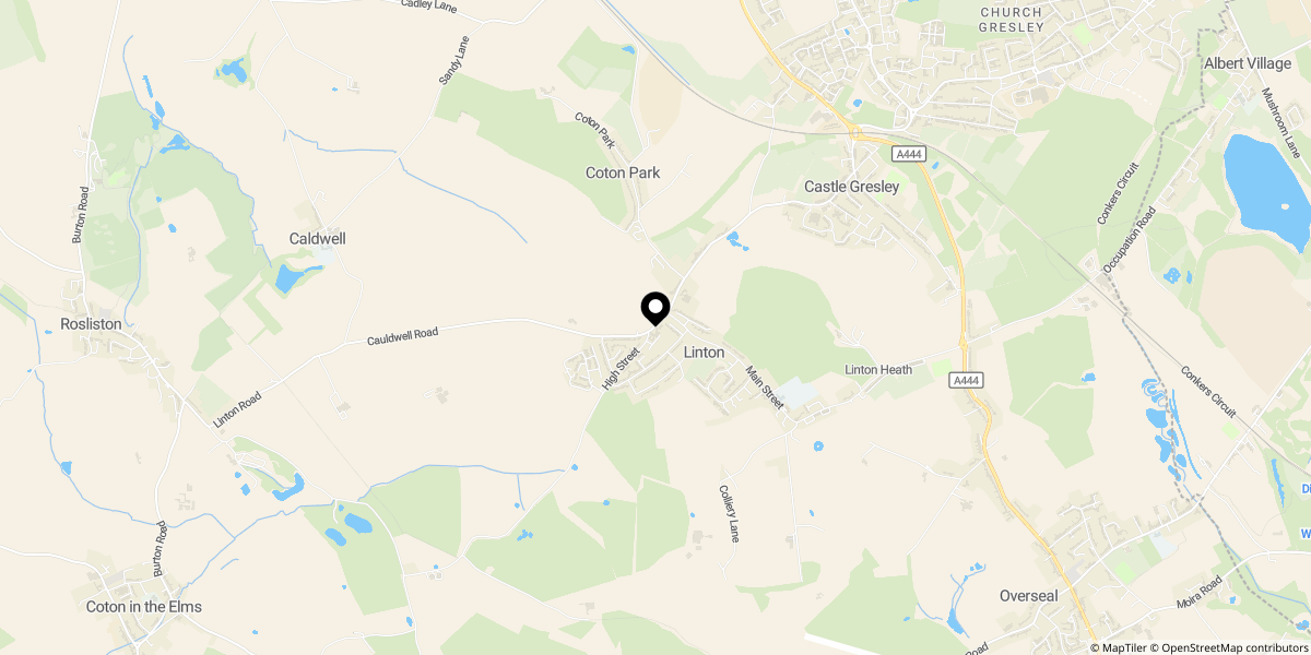 Approximate location of Park Close, Linton, Swadlincote, DE12 6QB