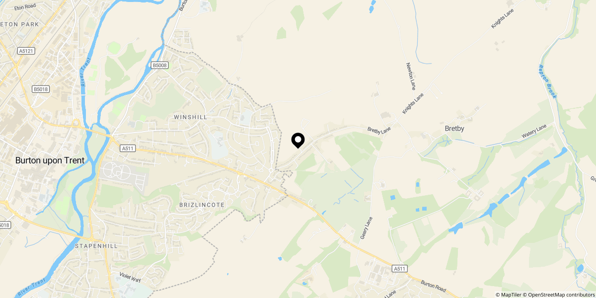 Approximate location of Calgary Crescent, Burton-on-trent, DE15 0PE