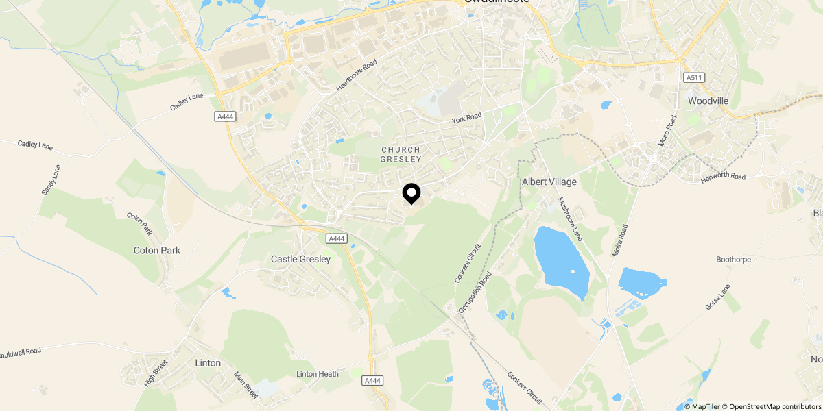Approximate location of George Street, Church Gresley