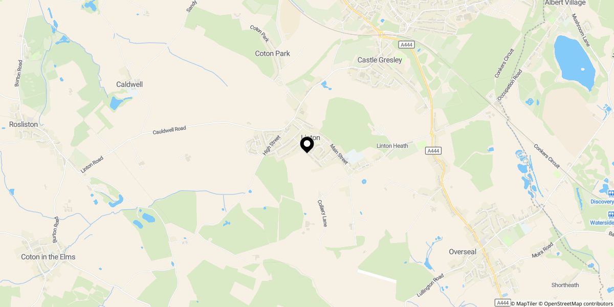 Approximate location of Cedar Grove, Linton, Swadlincote, DE12