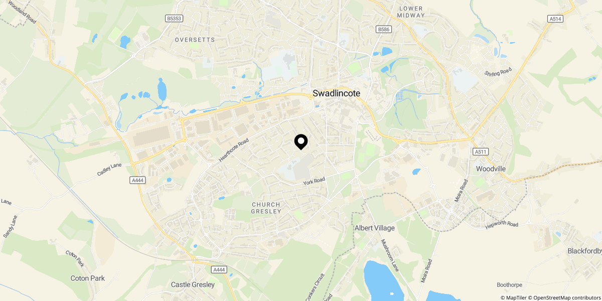 Approximate location of Allison Avenue, Swadlincote, DE11
