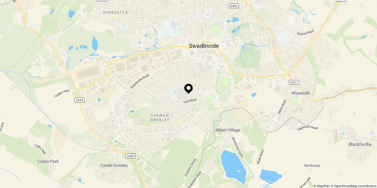 Approximate location of Chestnut Green, Church Gresley, Swadlincote, DE11