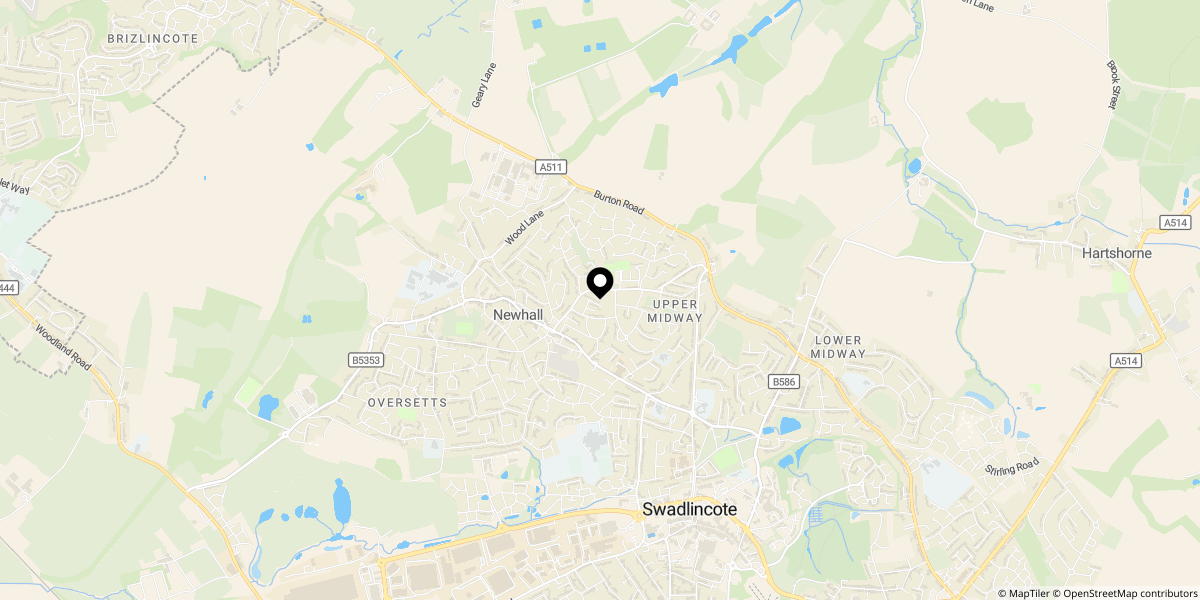 Approximate location of Wellwood Road, Swadlincote, DE11 0JQ