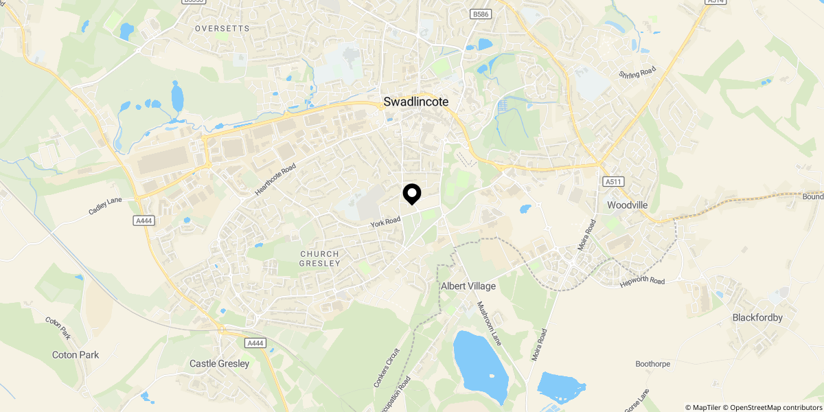 Approximate location of Chestnut Green DE11 9PX