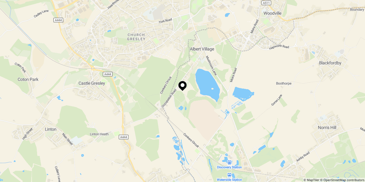 Approximate location of Occupation Road, Albert Village, DE11