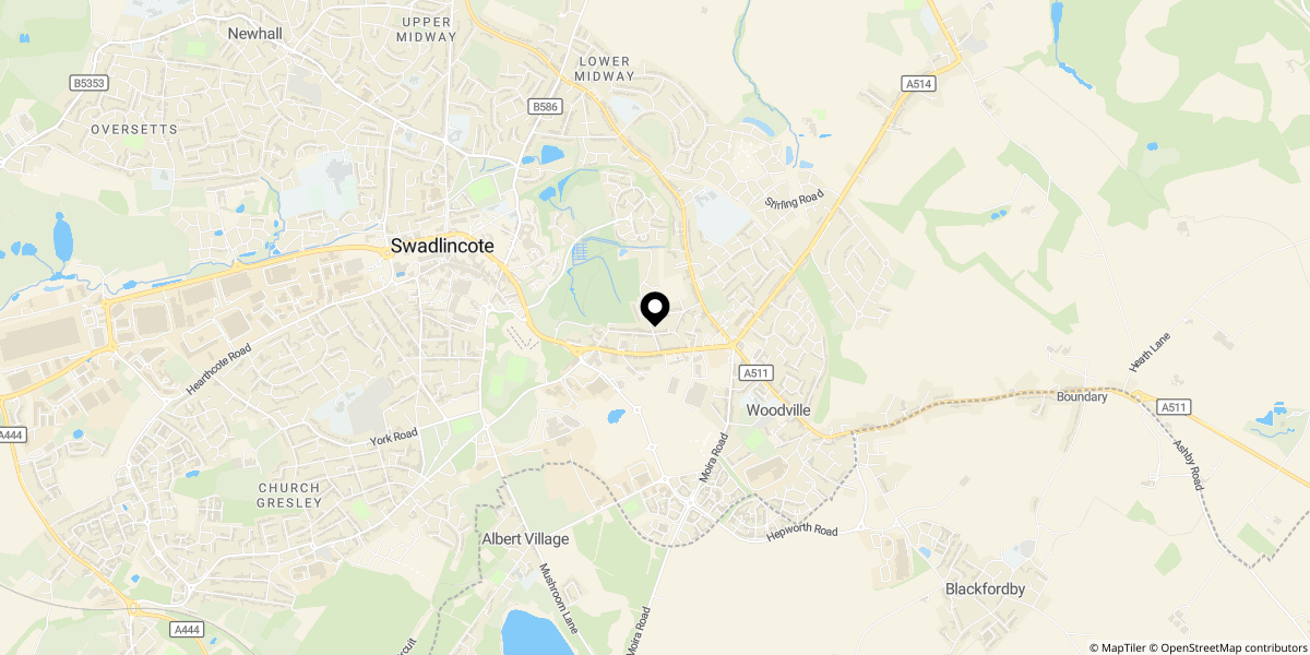 Approximate location of Granville Street, Woodville, Swadlincote, DE11
