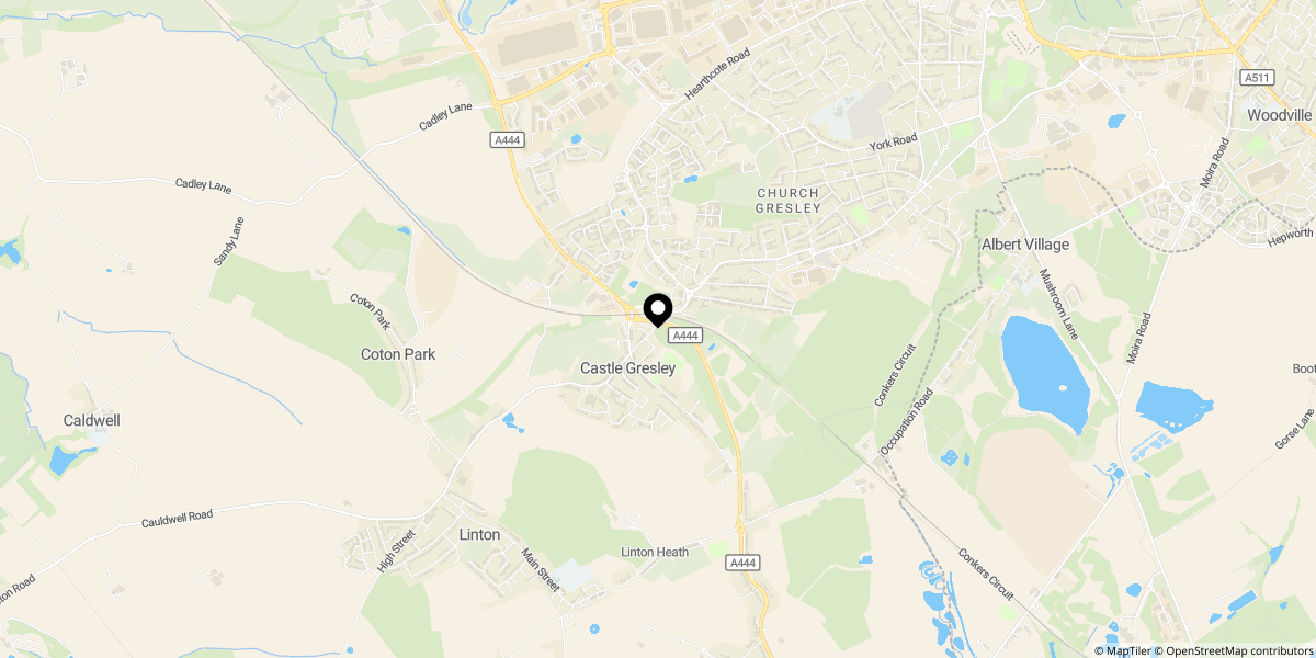 Approximate location of Bridge Street Castle Gresley DE11